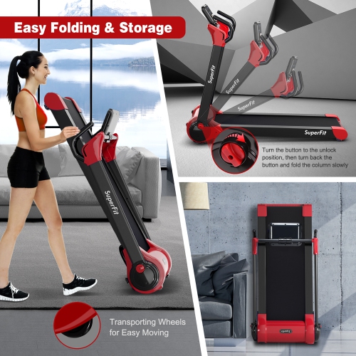 Superfit Folding 2.25HP Electric Treadmill Running Machine APP Control Bluetooth