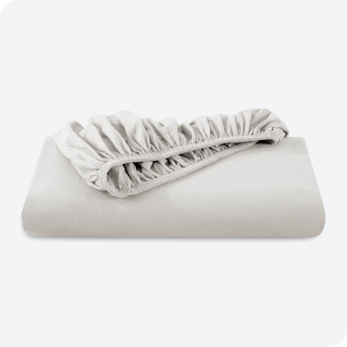 Drap-housse en flanelle Bare Home 100 % coton - velours doux, flanelle brossé double - Pochette profonde - Grand lit, blanc perle