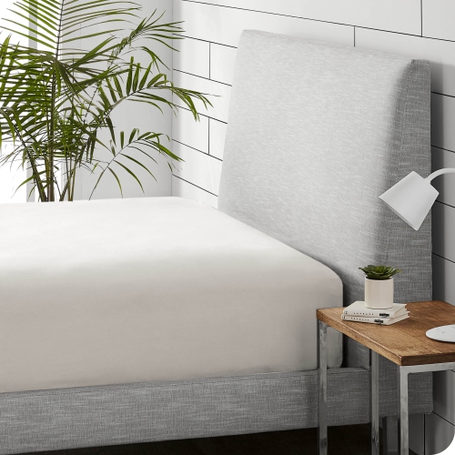 Bare Home Flannel Fitted Bottom Sheet 100% Cotton - Velvety Soft Heavyweight - Double Brushed Flannel - Deep Pocket - Twin XL, Pearl White