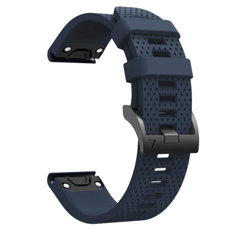 StrapsCo Sturdy Silicone Rubber Watch Band Strap for Garmin Fenix 5S - Midnight Blue