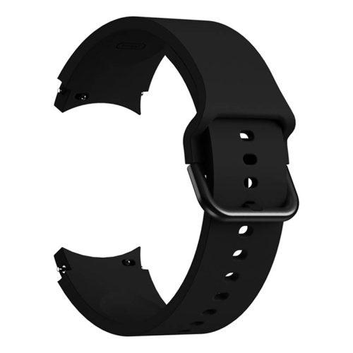 Bracelet de montre en caoutchouc de silicone de couleur solide StrapsCo pour Samsung Galaxy Watch 4 - Noir