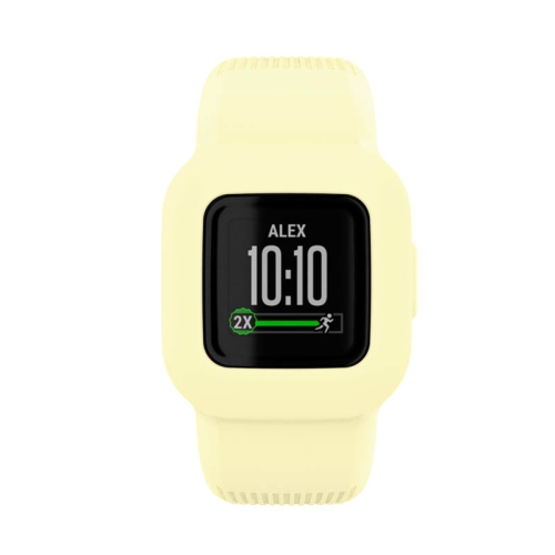 StrapsCo Solid Colour Silicone Rubber Watch Band Strap for Garmin Vivofit Jr. 3 - Medium-Long - Popcorn