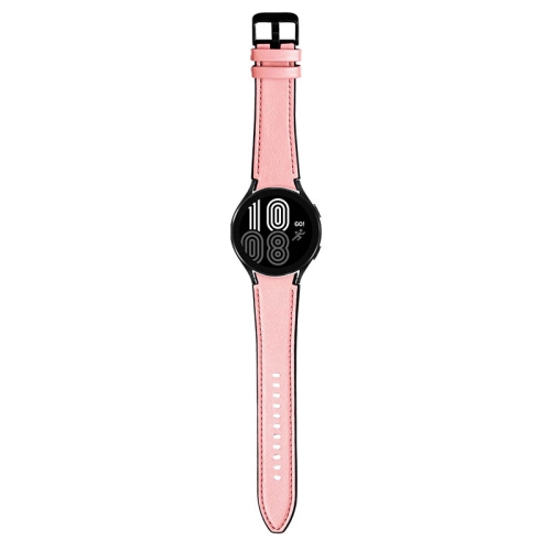 StrapsCo Leather & Silicone Hybrid Watch Band Strap for Samsung Galaxy Watch 4 - Short-Medium - Pink