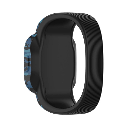 StrapsCo Patterned Silicone Rubber Watch Band Strap for Garmin Vivofit Jr. 3 - Medium-Long - Blue Camo
