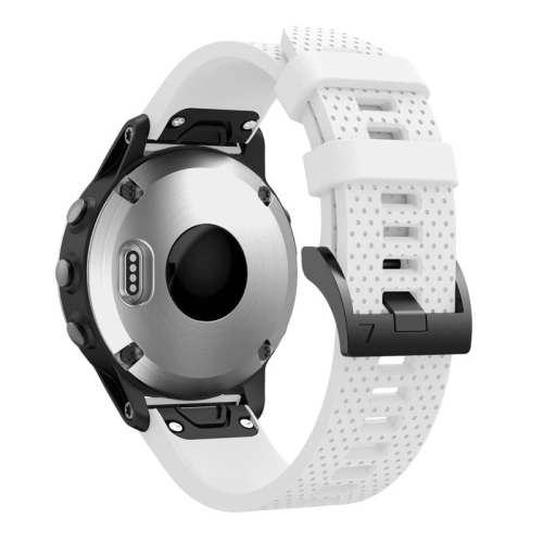 Bracelet de montre en caoutchouc de silicone robuste StrapsCo pour Garmin Fenix 5S - Blanc