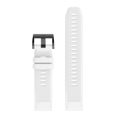 Bracelet de montre en caoutchouc de silicone robuste StrapsCo pour Garmin Fenix 5S - Blanc