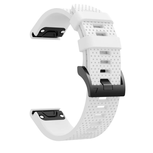 Bracelet de montre en caoutchouc de silicone robuste StrapsCo pour Garmin Fenix 5S - Blanc