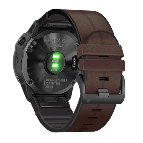 Bracelet en silicone StrapsCo pour Garmin Fenix 3 / 3 HR / 5X / 5X Plus / 6X - Brun
