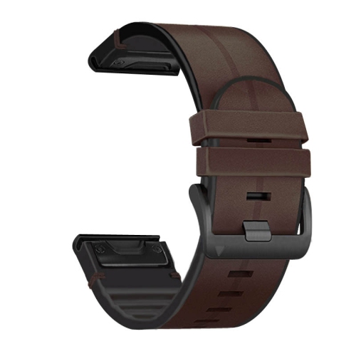 Bracelet en silicone StrapsCo pour Garmin Fenix 3 / 3 HR / 5X / 5X Plus / 6X - Brun