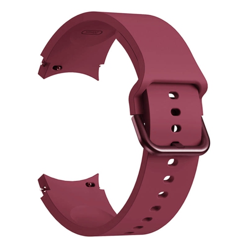 Bracelet de montre en caoutchouc de silicone de couleur solide StrapsCo pour Samsung Galaxy Watch 4 - Sangria rouge