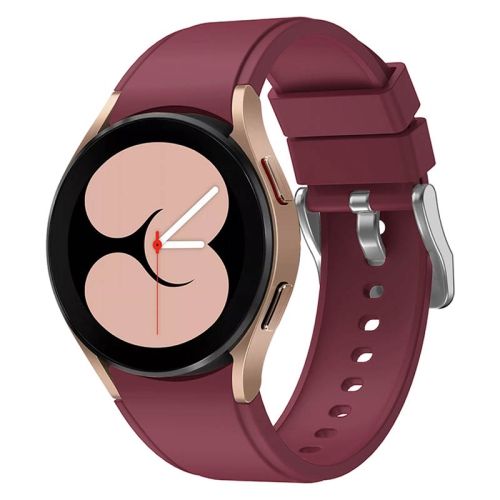 StrapsCo Soft Silicone Rubber Watch Band Strap for Samsung Galaxy Watch 4 - Wine Red
