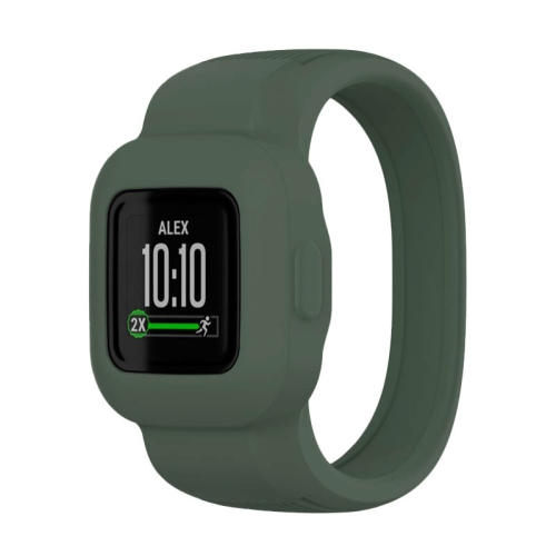 StrapsCo Solid Colour Silicone Rubber Watch Band Strap for Garmin Vivofit Jr. 3 - Short-Medium - Dark Green
