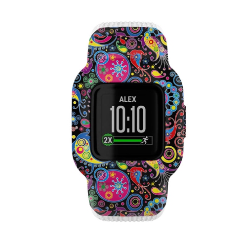 StrapsCo Patterned Silicone Rubber Watch Band Strap for Garmin Vivofit Jr. 3 - Medium-Long - Doodles