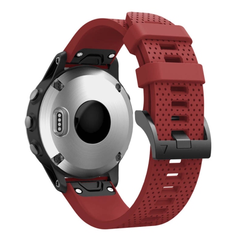 StrapsCo Sturdy Silicone Rubber Watch Band Strap for Garmin Fenix 5S - Red