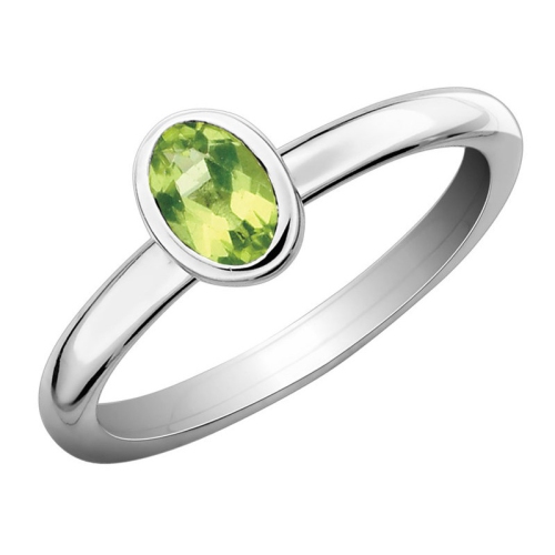 Solitaire Peridot Ring 1/2 Carat in Sterling Silver