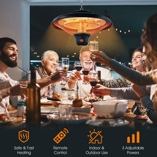 Chauffage suspendu électrique de 1500W Chauffage infrarouge monté au plafond avec télécommande