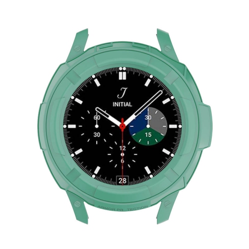 StrapsCo TPU Rubber Protective Case Cover for Samsung Galaxy Watch 4 - For 46mm Galaxy Watch4 - Green