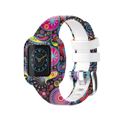StrapsCo Patterned Silicone Watch Band Strap w/ Buckle for Garmin Vivofit Jr. 3 - Doodles