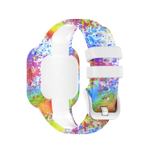 StrapsCo Patterned Silicone Watch Band Strap w/ Buckle for Garmin Vivofit Jr. 3 - Paint Splatter