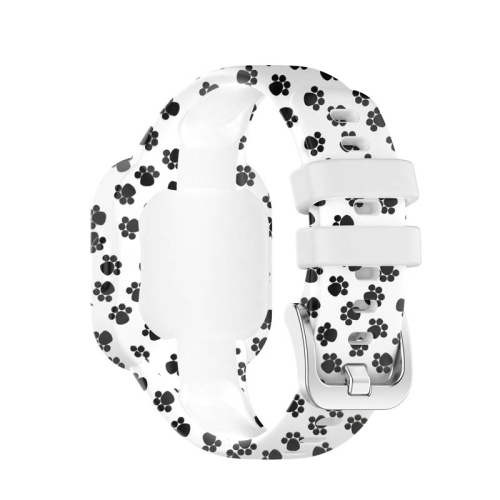 StrapsCo Patterned Silicone Watch Band Strap w/ Buckle for Garmin Vivofit Jr. 3 - Paw Print