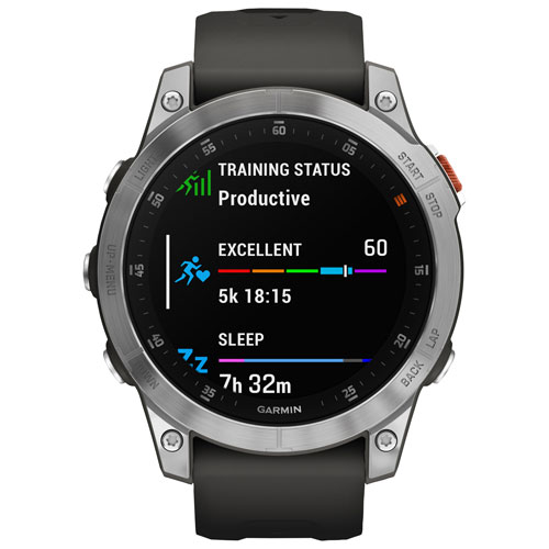 Garmin epix 47mm Smartwatch with HR Monitor - Silver/Slate/Steel Back