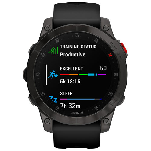 Garmin epix 47mm Smartwatch with Heart Rate Monitor - Black/Titanium Back