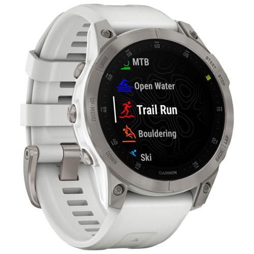 Garmin epix (Gen 2) 47mm Bluetooth Active Smartwatch - Silver/White/Titanium Back