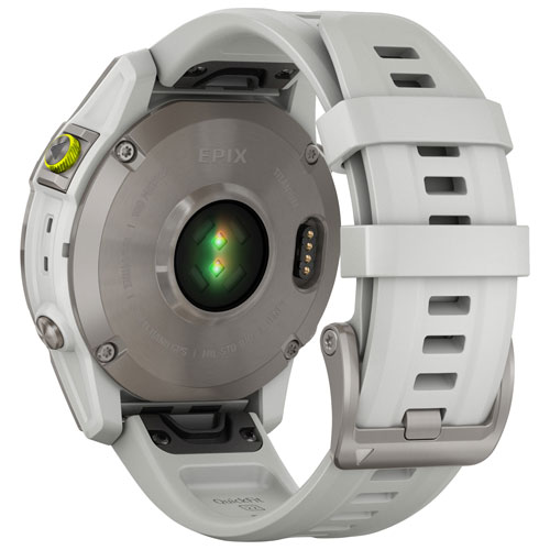 Garmin epix (Gen 2) 47mm Bluetooth Active Smartwatch - Silver/White/Titanium Back