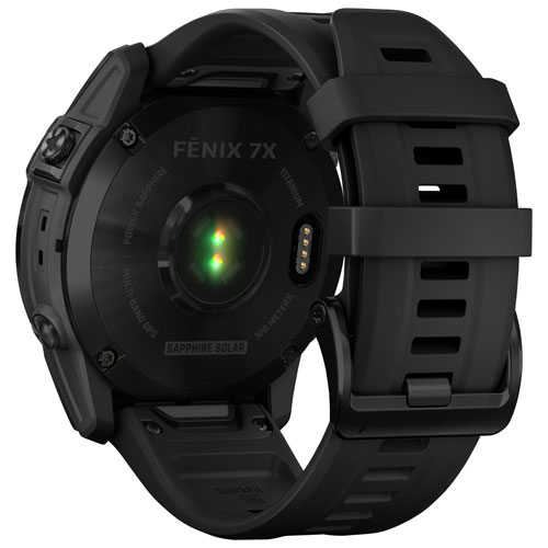 Image 4 of 5.. Garmin fēnix 7X Sapphire Solar 51mm Bluetooth Multisport Smartwatch - Black/Titanium Back