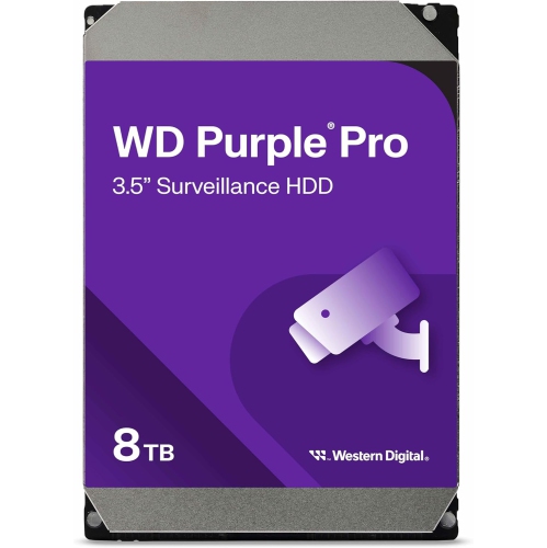 Western Digital 8TB WD Purple Pro Surveillance Internal Hard Drive HDD - 7200 RPM, SATA 6 Gb/s, 256 MB Cache, 3.5"