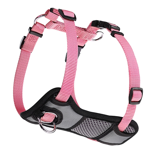 Harnais rembourré pour chien Jespa avant, rose, 26 po