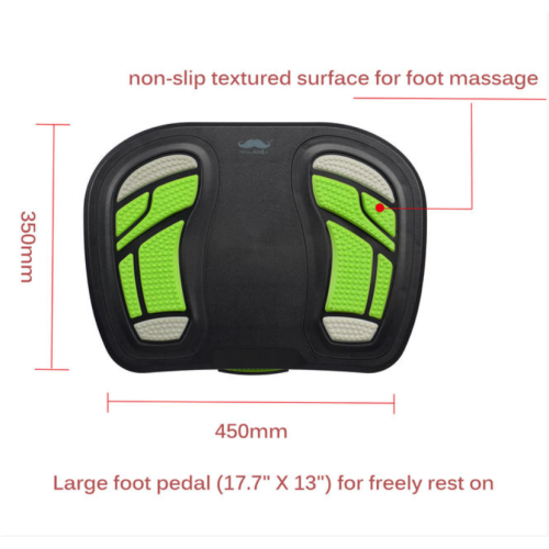 Ergonomic footrest adjustable in height and angle - Green