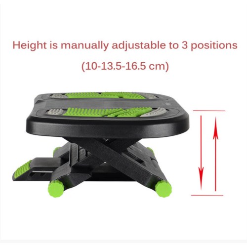 Ergonomic footrest adjustable in height and angle - Green