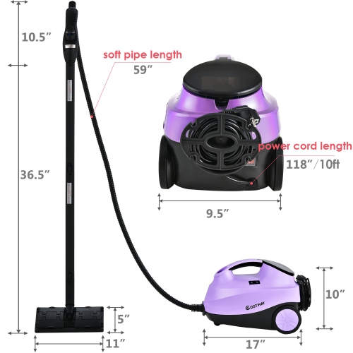 Costway 2000W Heavy Duty Steam Cleaner Mop Multi-Purpose W/19 Accessories