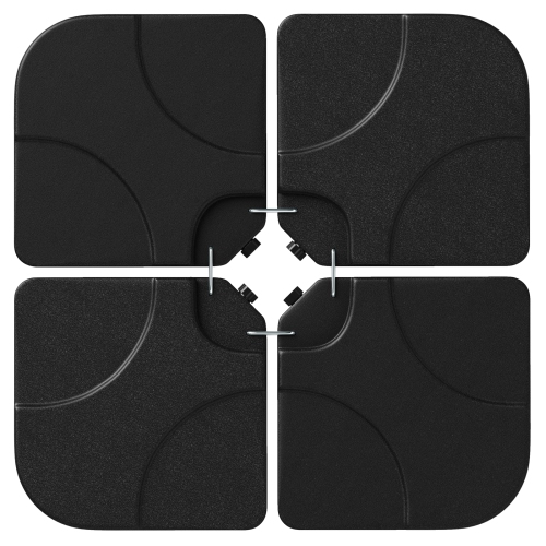 Costway 20" Patio Offset Umbrella Base Stand Water Filled Base Weights Sand Plate Set Brown/Black