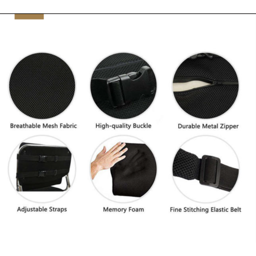 Lumbar Support for Office Chair, Back Pillow for Car, Memory Foam Cushion, Washable Cover