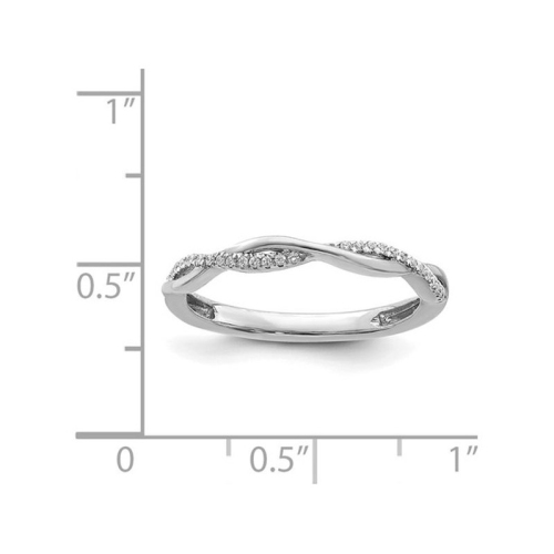1/12 Carat Diamond Wedding Ring Twist Band in 14K White Gold