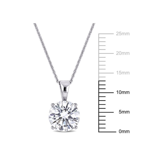 2.00 Carat Synthetic Moissanite Solitaire Pendant Necklace in 14K White Gold
