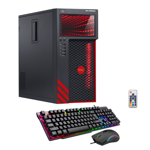 DELL  Refurbished (Good) - Custom Built Led Gaming PC - Precision Tower 3620 Desktop PC I7 6Th Gen Processor Nvidia Geforce Gt 1030 2GB 16GB Ddr4 Ram