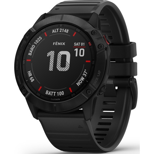 Garmin – montre intelligente multisport GPS Fenix 6X, 51 mm, Pro, bracelet noir/noir 010-02157-00