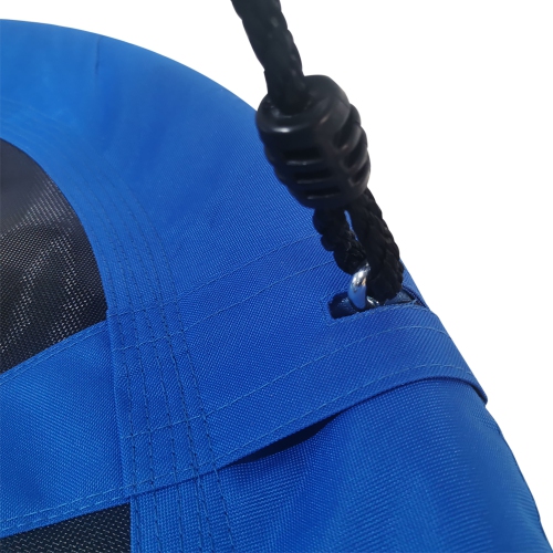 Balançoire extérieure pour enfants – Soucoupe à hamac ronde d'ancrage pour arbre, siège suspendu pour cour arrière avec cordes ajustables, bleu