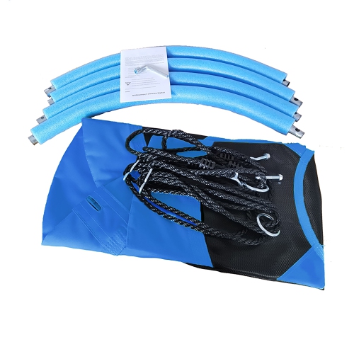 Balançoire extérieure pour enfants – Soucoupe à hamac ronde d'ancrage pour arbre, siège suspendu pour cour arrière avec cordes ajustables, bleu