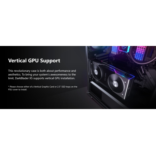 Boîtier d'ordinateur mi-tour ATX Cougar Dark Blader X5, panneau latéral en verre trempé, 1 ventilateurs noirs 120 mm préinstallés, noir