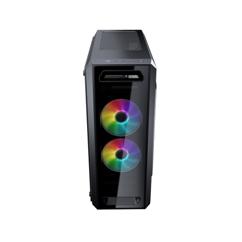 Cougar MX350 RGB Mid Tower ATX Computer Case, Tempered Glass Side Panel, 2x 120mm ARGB Fans Pre-Installed, Black