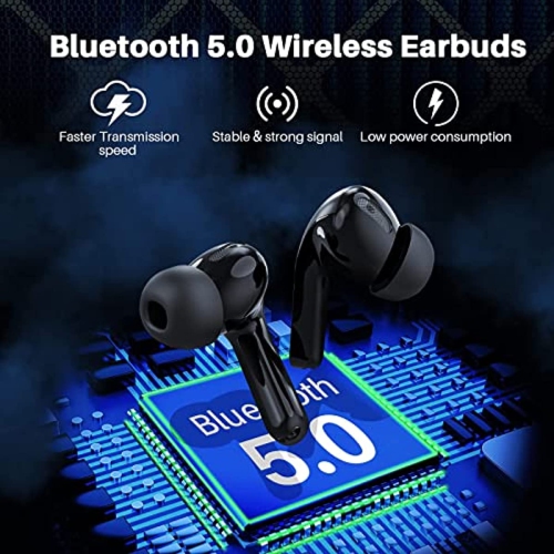 Wireless Earbuds Bluetooth Earbuds Touch Control in-Ear Stereo Audio Noise Cancelling with LED Charging Case Waterproof Earbuds for iPhone/Android