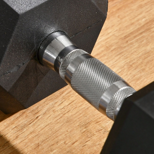 Soozier 40lbs Rubber Hex Dumbbells Weight Dumbbell Hand Weight Barbell for Body Fitness Training for Home Office Gym, Black