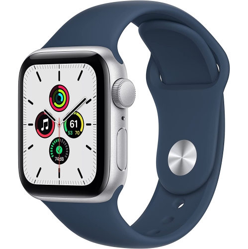 Apple Watch SE (GPS, 40mm) - Silver Aluminum Case with Abyss Blue Sport Band