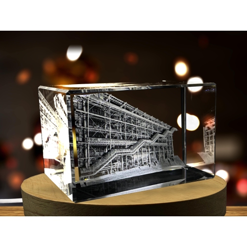 Le Centre Pompidou 3D Engraved Crystal Keepsake Souvenir