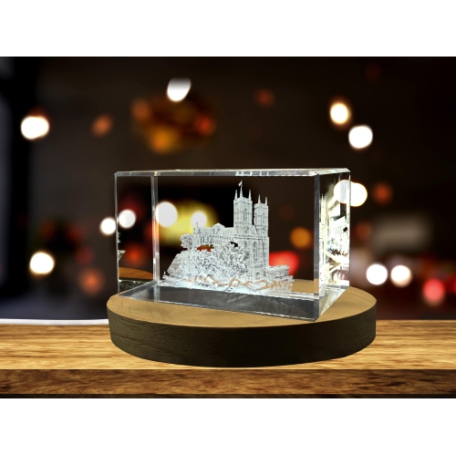 Westminster Abbey 3D Engraved Crystal Keepsake Souvenir