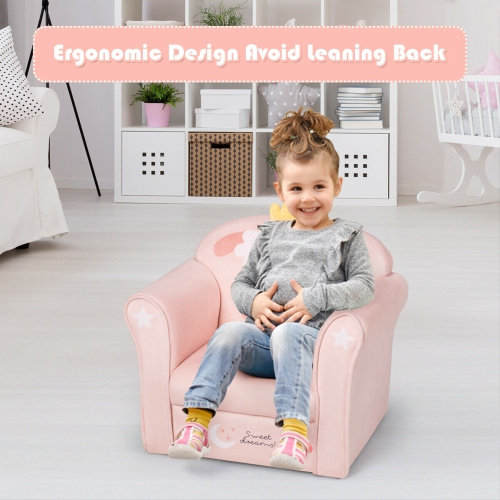 Gymax Kids Lamb Sofa Children Armrest Couch Upholstered Chair Toddler Furniture Gift